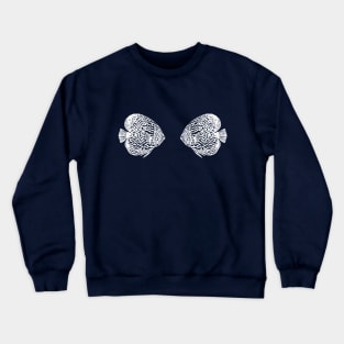 Discus Fish in Love - hand drawn fish lovers design Crewneck Sweatshirt